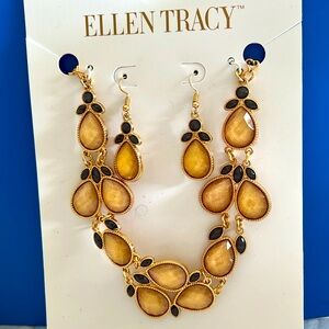 New Ellen Tracy Necklace and Earrings Set
